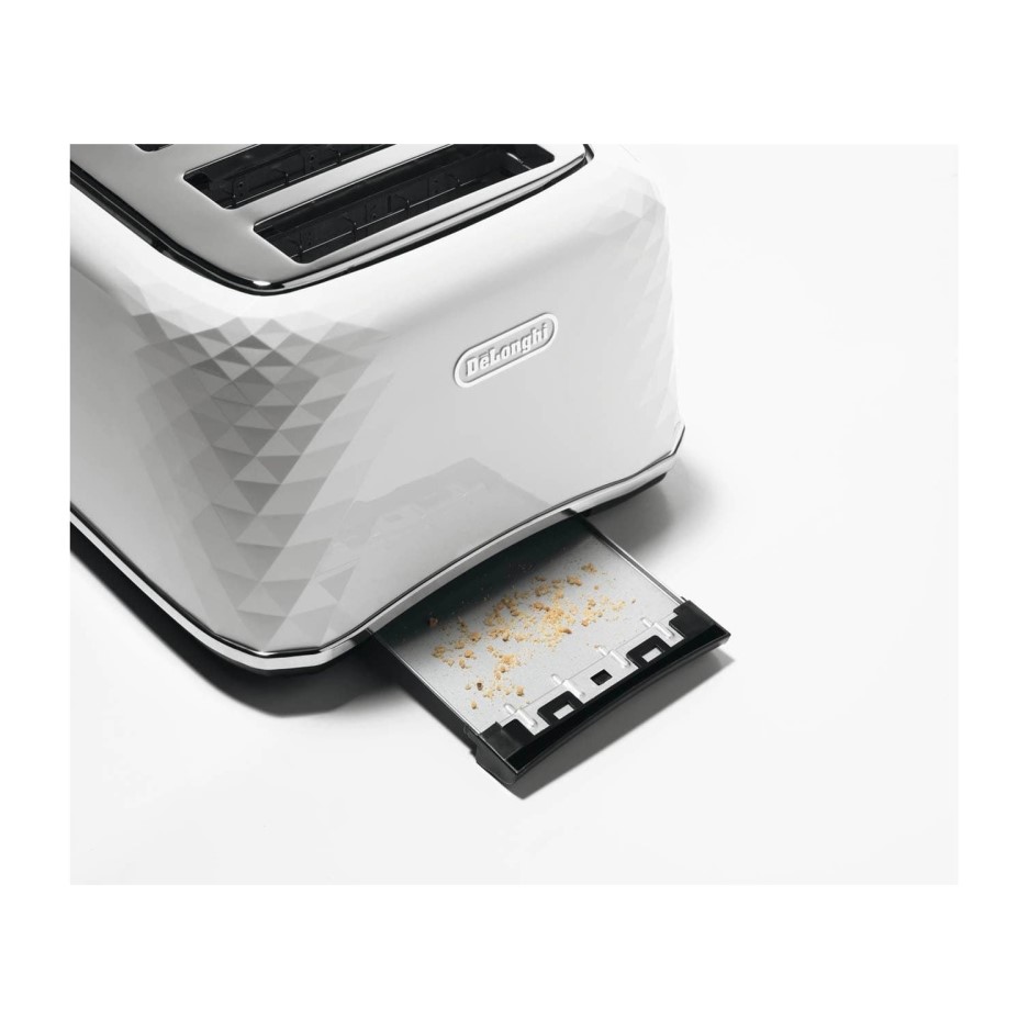 Delonghi CTJ4003.W Brillante 4 Slice Toaster White Appliances Direct
