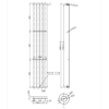 Vertical Panel Mirror Radiator - 1800 x 300mm