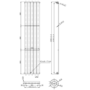Vertical Panel Chrome Radiator - 1800 x 376mm