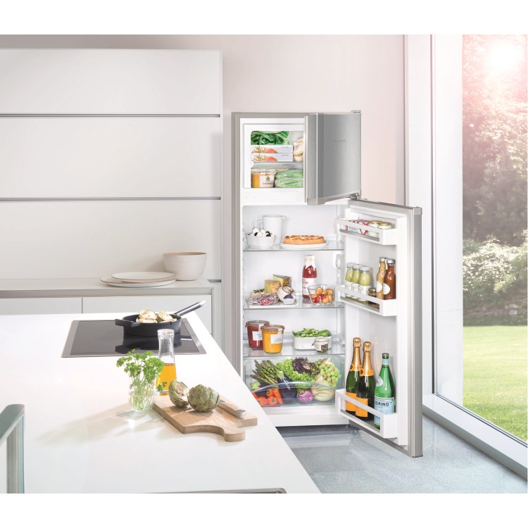 Liebherr 233 Litre 80/20 Freestanding Fridge Freezer With VarioSpace - Stainless steel look