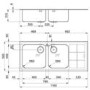 Baumatic CU20LHDIX WSL - Two Bowl Sink and Left Hand Drainer - Box Says QU20LHDIX
