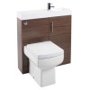 Walnut Free Standing Bathroom Right Hand Vanity Unit &amp; Basin - W800mm