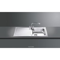 Smeg CUR100 Cucina Single Bowl Reversible Drainer Stainless Steel Sink