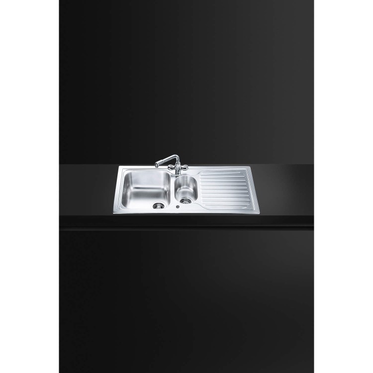 Smeg CUR150 Cucina 1.5 Bowl Reversible Drainer Stainless Steel Sink