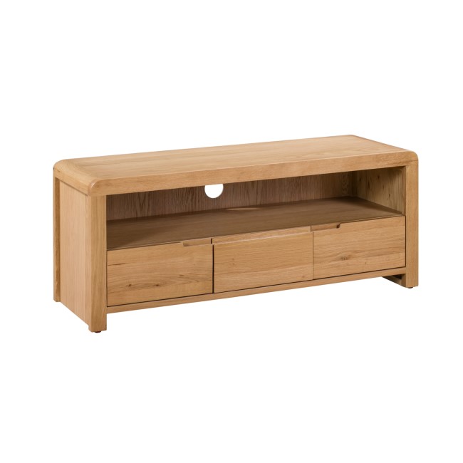 Oak TV Unit with Curved Edge TV's up to 45" - Julian Bowen