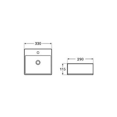 Small Cloakroom Countertop Sink - 0 Tap Holes