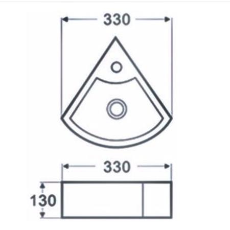 Small Cloakroom Countertop Corner Sink - 1 Tap Hole