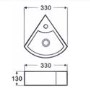 Small Cloakroom Countertop Corner Sink - 1 Tap Hole