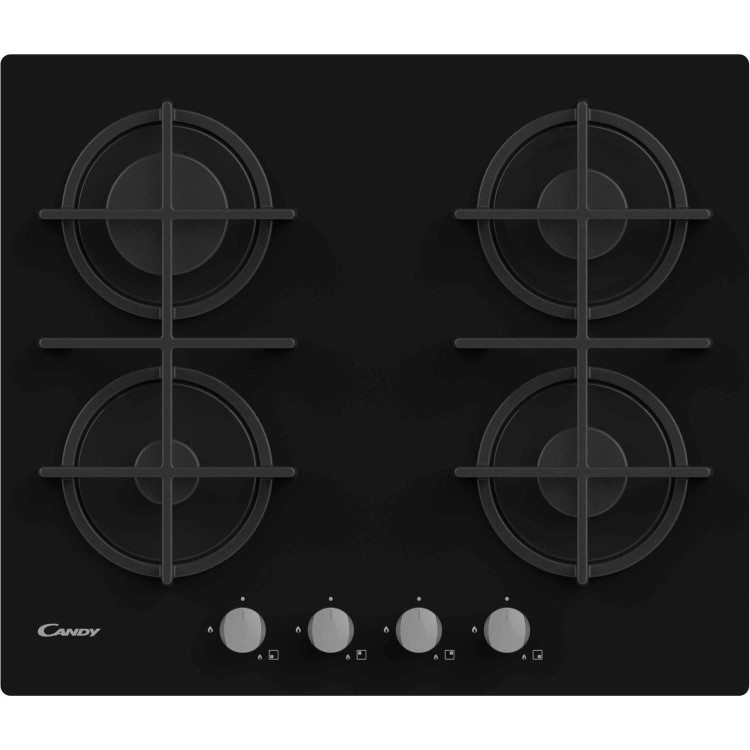Candy 60cm Gas on Glass 4 Burner Gas Hob - Black