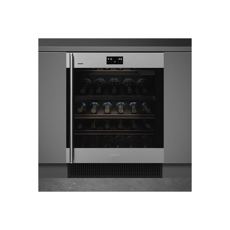 Smeg CVI338RWX2 Classic 60cm Height Built-in Wine Cooler With Wi-Fi - Right Hand Hinge - Stainless S