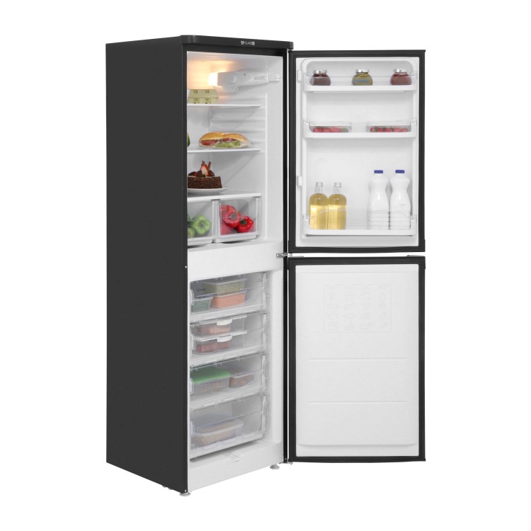 GRADE A2 - Indesit CVTAA55NFK Frost Free Freestanding Fridge Freezer Black