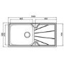 Astracast CW1050SXBQ Korner Wave 1.0 Bowl Reversible Stainless Steel Kitchen Sink