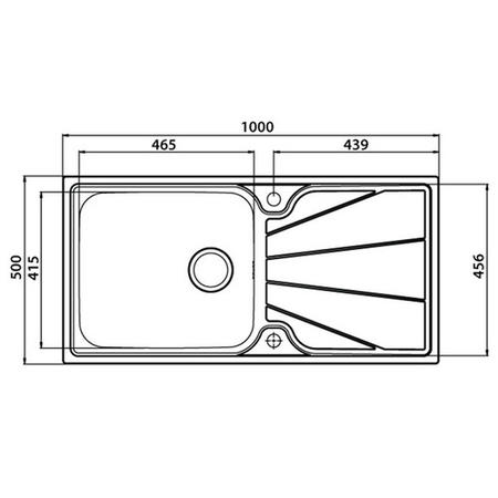 Astracast CW1050SXBQ Korner Wave 1.0 Bowl Reversible Stainless Steel Kitchen Sink