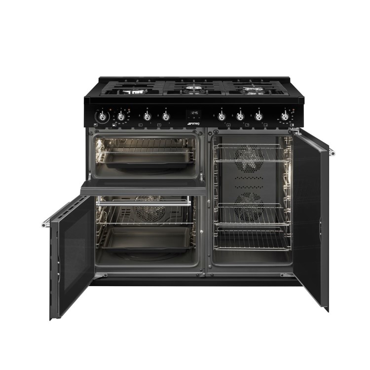 Smeg Concert 100cm Dual Fuel Range Cooker - Black