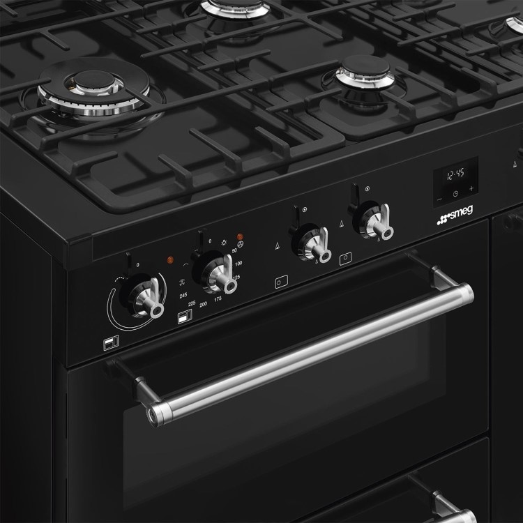 Smeg Concert 100cm Dual Fuel Range Cooker - Black