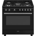 CX91GMBL Smeg Concert 90cm Dual Fuel Range Cooker Black
