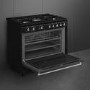 Refurbished Smeg Concert CX91GMBL 90cm Dual Fuel Range Cooker Black