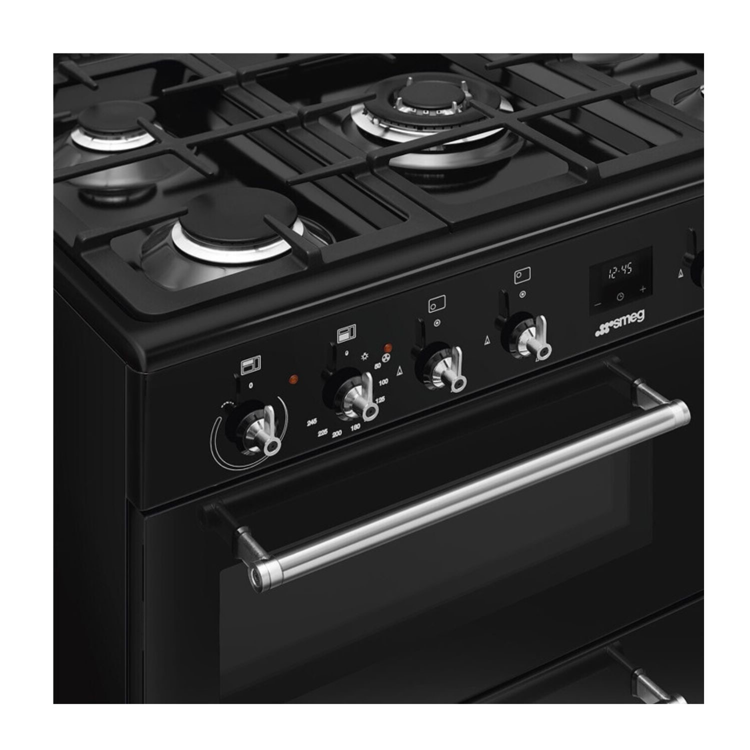 Smeg Concert 90cm Dual Fuel Range Cooker Black CX93GMBL Appliances
