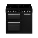 CX93IMBL Smeg Concert 90cm Electric Range Cooker with Induction Hob Top - Black