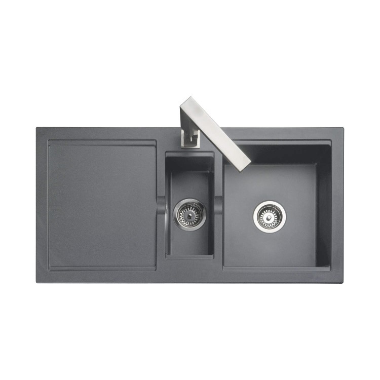 Rangemaster CX9852SI Cubix 985x508 1.5 Bowl Reversible Silver Sink