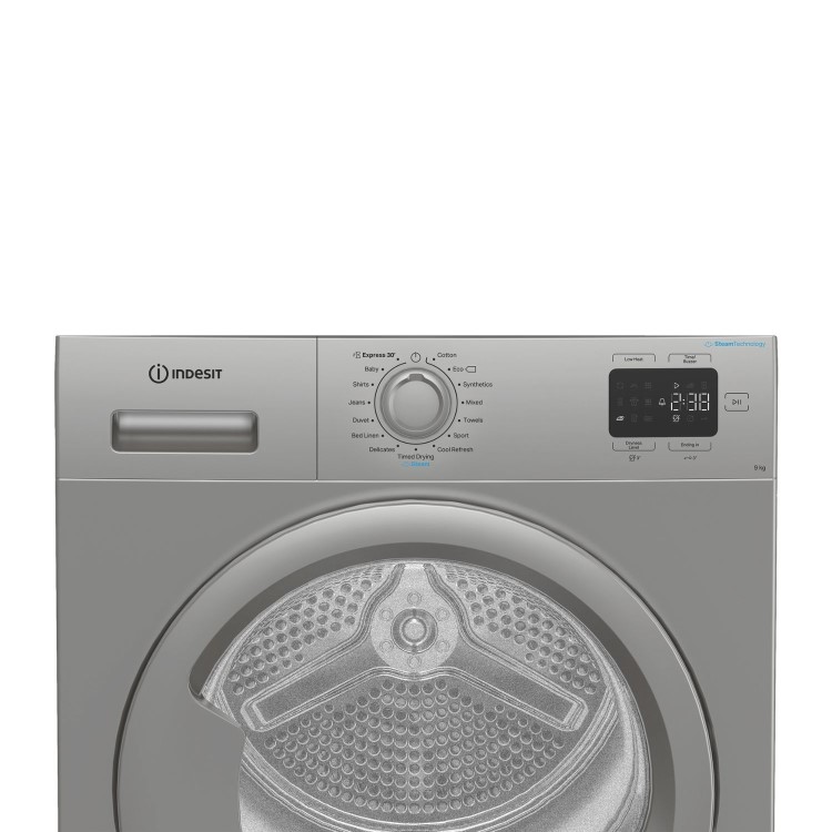 Indesit 9kg Heat Pump Tumble Dryer - Silver