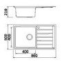 Refurbished Taylor & Moore Como Single Bowl Reversible Drainer Stainless Steel Sink