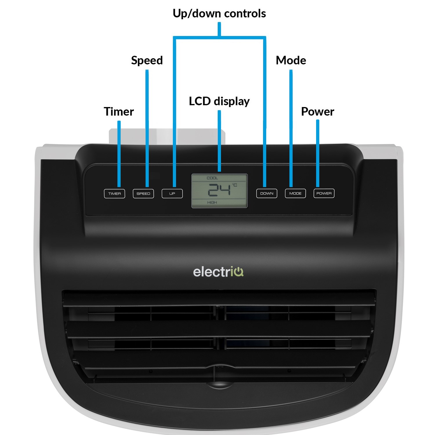 Electriq Compact 9000 Btu Small And Powerful Portable Air Conditioner For Rooms Up To 21 Sqm