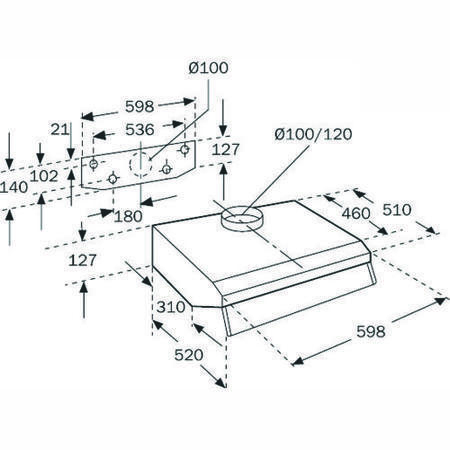 Neff D1613B0GB 60cm wide Conventional Cooker Hood