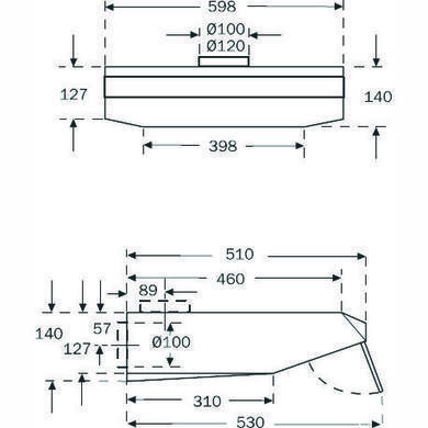 Neff D1613B0GB 60cm wide Conventional Cooker Hood