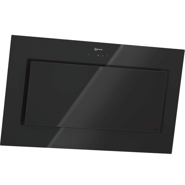 Neff D39E49S0GB Angled 90cm Chimney Cooker Hood With Black Glass Canopy