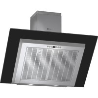 Neff D39F56S0GB Series 4 Angled 90cm Chimney Hood in Stainless Steel and Black Glass