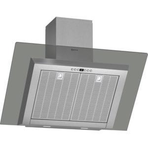 Neff D39GL64N0B Angled 90cm Chimney Cooker Hood With Grey Glass Canopy Stainless steel