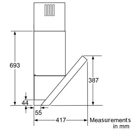 Neff D39M55N1GB Series 3 Angled 90cm Chimney Hood in Stainless steel