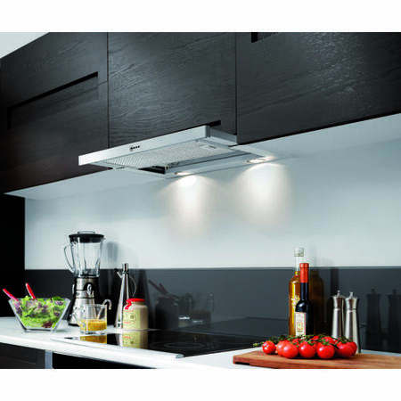 GRADE A3 - Heavy cosmetic damage - Neff D4672X0GB 60cm wide Telescopic Cooker Hood Silver Metallic