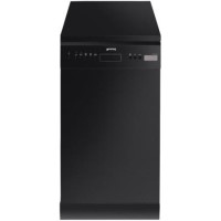 GRADE A2 - Light cosmetic damage - Smeg D4B-1 45cm Slimline Freestanding 10 place Dishwasher Black