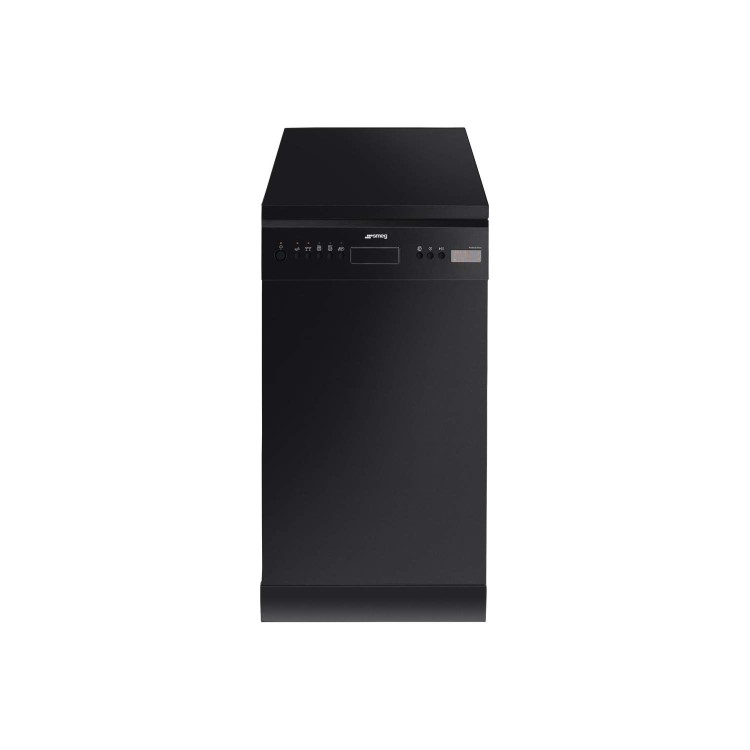 GRADE A2 - Light cosmetic damage - Smeg D4B-1 45cm Slimline Freestanding 10 place Dishwasher Black