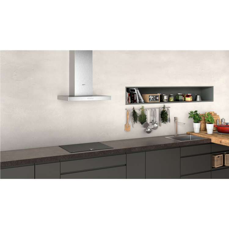 Neff D62BBC0N0B N30 60cm Chimney Cooker Hood With Flat Canopy - Stainless Steel