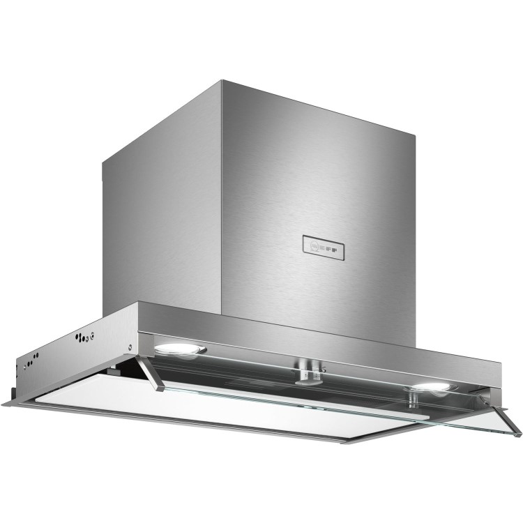 Neff D64XAF8N0B N70 Rotary Control 60cm Integrated Canopy Hood With Glass Visor - Stainless Steel &