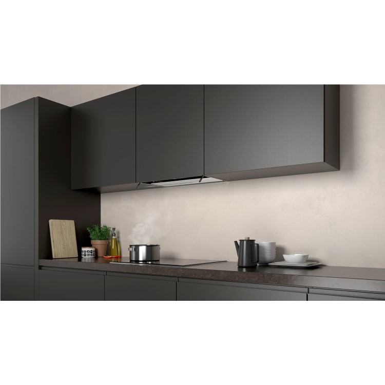 Neff D64XAF8N0B N70 Rotary Control 60cm Integrated Canopy Hood With Glass Visor - Stainless Steel &