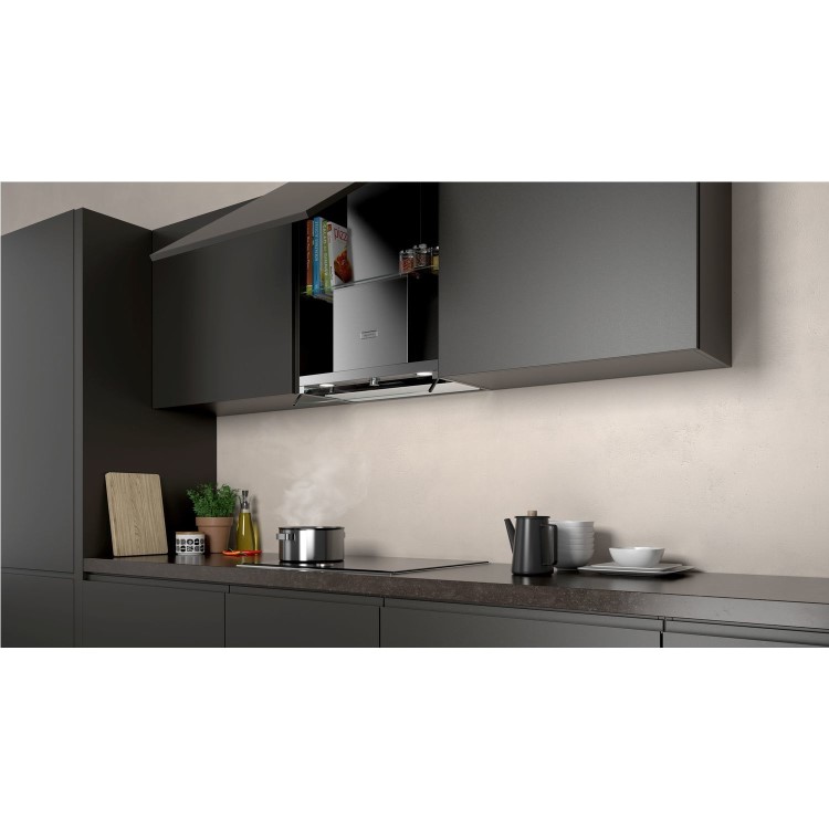 Neff D64XAF8N0B N70 Rotary Control 60cm Integrated Canopy Hood With Glass Visor - Stainless Steel &