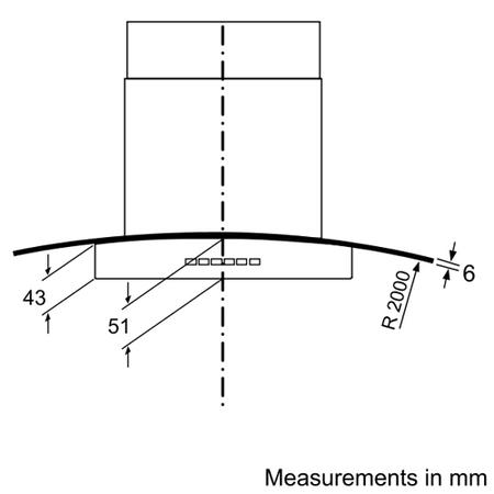 Neff D86G21N0GB Series 1 Curved Glass 60cm Chimney Hood in Stainless steel