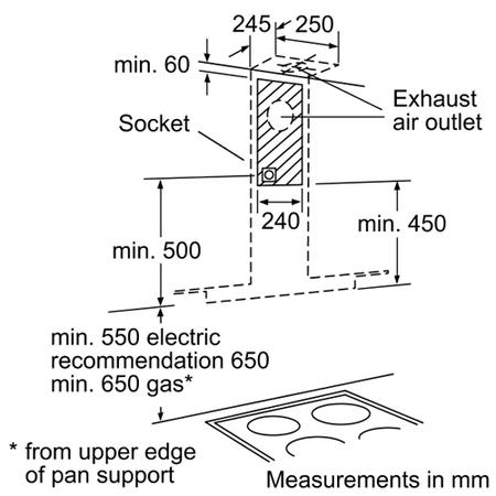 Neff D87E21N1GB Series 1 Flat Glass 70cm Chimney Hood in Stainless steel