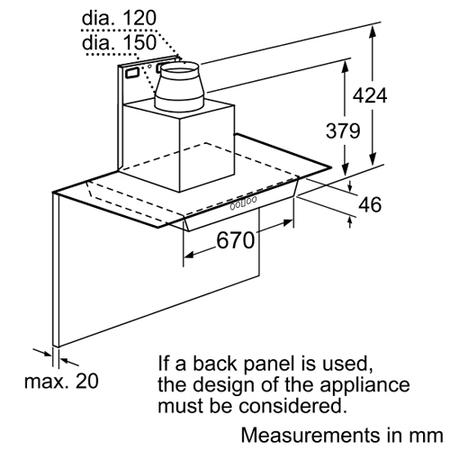 Neff D89F55N0GB Series 2 Flat Glass 90cm Chimney Hood in Stainless steel