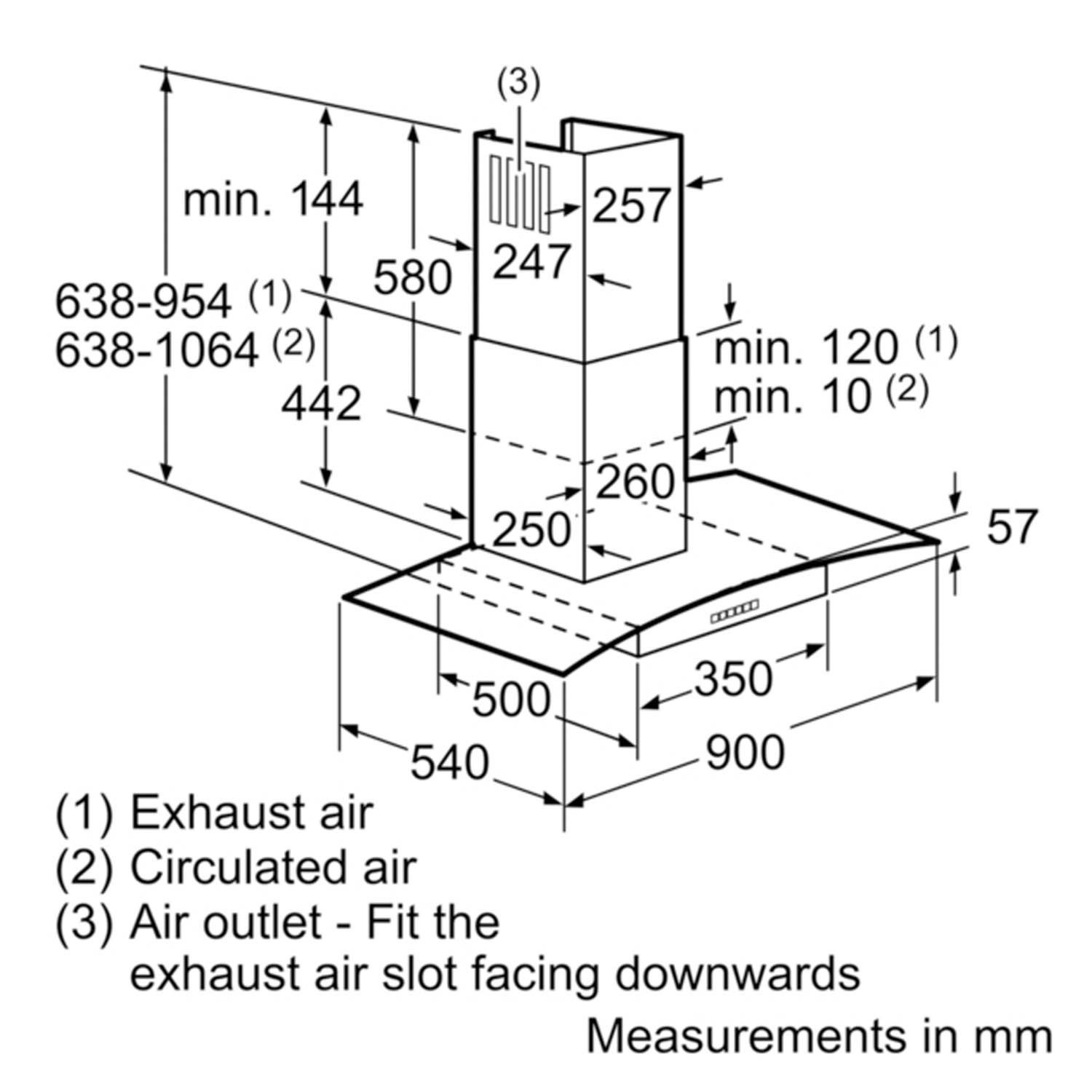 NEFF D89GR22N0B 90cm Stainless Steel Chimney Cooker Hood With Curved