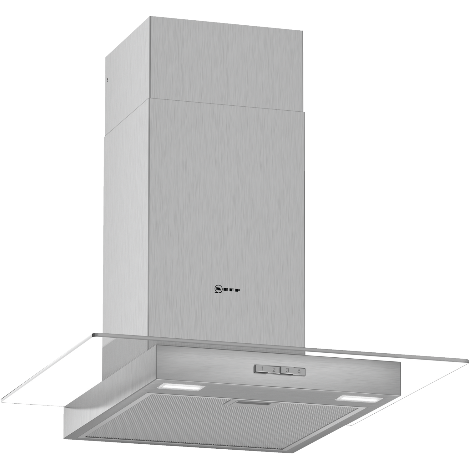 Refurbished Neff N30 D64GBC0N0B 60cm Flat Glass Chimney Cooker Hood Stainless Steel