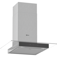 Neff D64GFM1N0B 60cm Touch Control Chimney Cooker Hood With Flat Glass Canopy - Stainless Steel