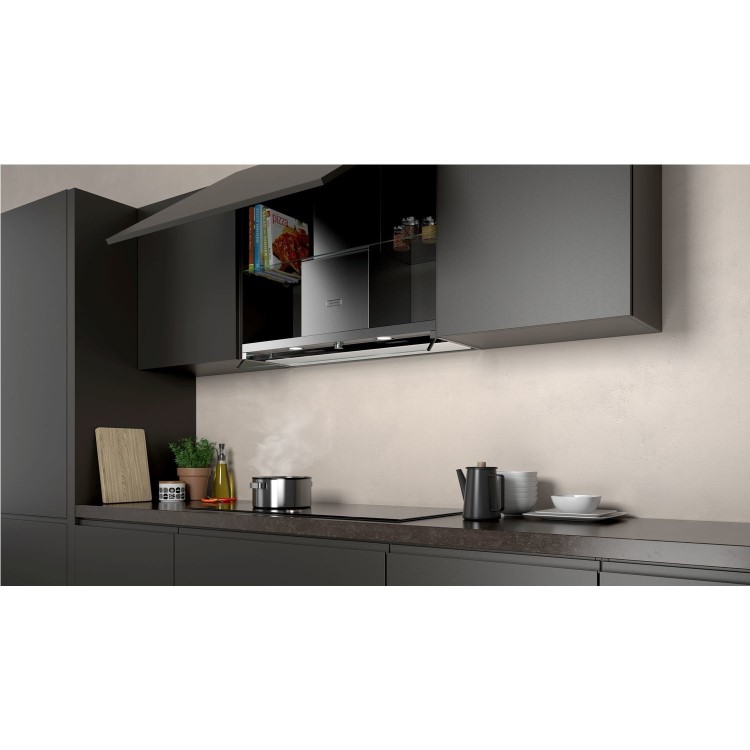 GRADE A2 - Neff D94XAF8N0B N70 Rotary Control 90cm Integrated Canopy Hood With Glass Visor - Stainless Steel &