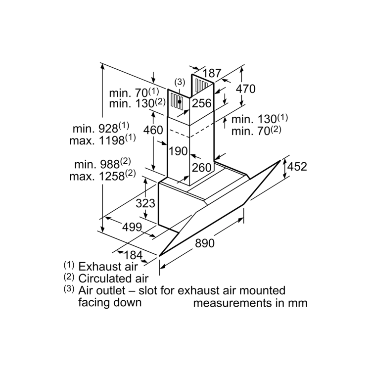 Neff N50 Angled 90cm Cooker Hood - Black