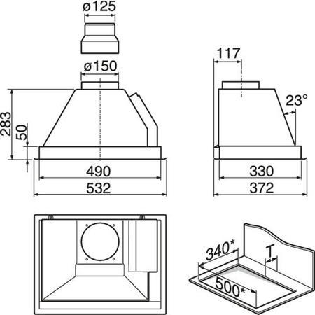 Miele DA2250 53cm Canopy Cooker Hood in Stainless Steel