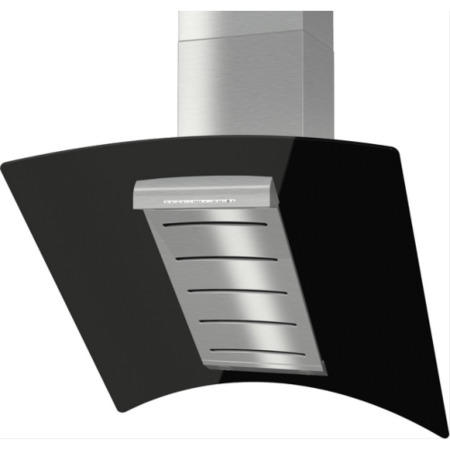 Miele DA289-4BLK Black Flyer Angled 90cm Stainless Steel Chimney Cooker Hood With Black Curved Glass